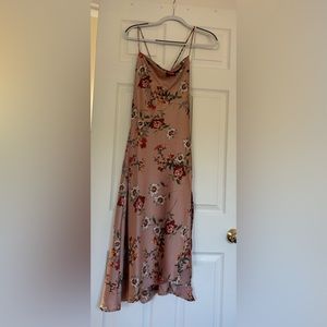 NWT ASTR Gaia Dress dark brush floral dress medium